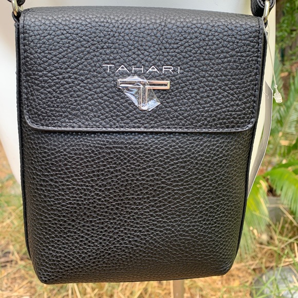 TAHARI Togo Faux Leather Crossbody Purse Bag - Picture 3 of 8